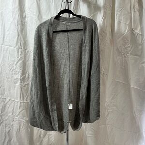 Gray Open Front Cardigan